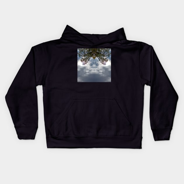 97M Unique Blue Why Sky Clouds Trees Abstract Nature Photo Kids Hoodie by Unique Black White Colorful Abstract Art